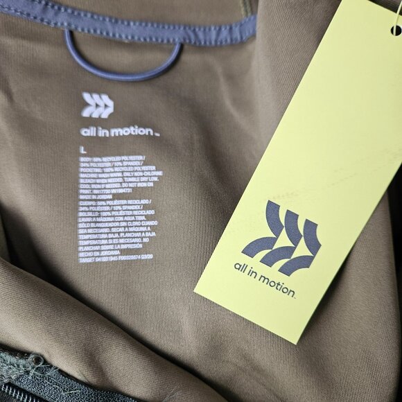 All In Motion Mens Hooded Full-Zip Jacket Olive Green Size L Activewear - Picture 9 of 10
